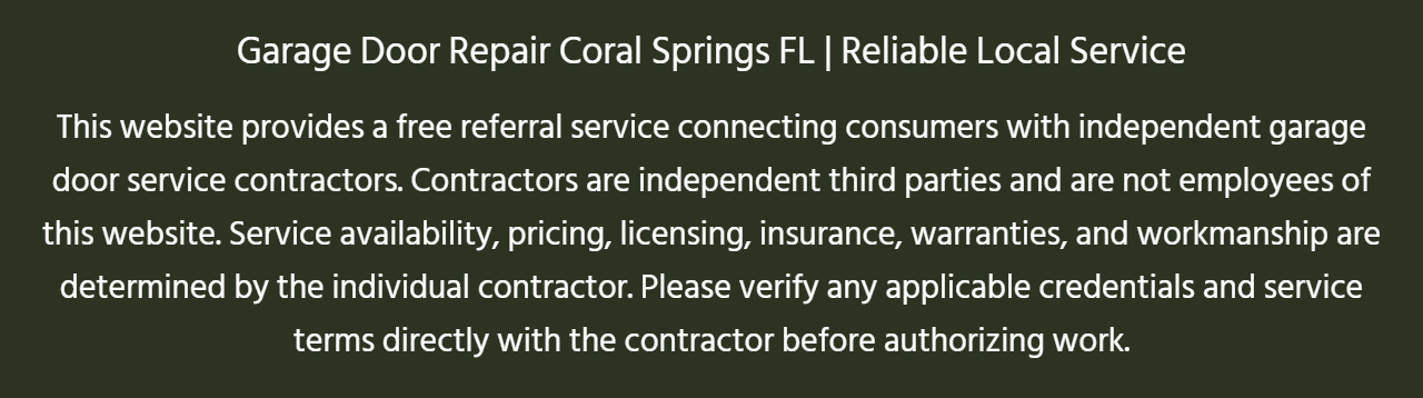 Referral service disclaimer